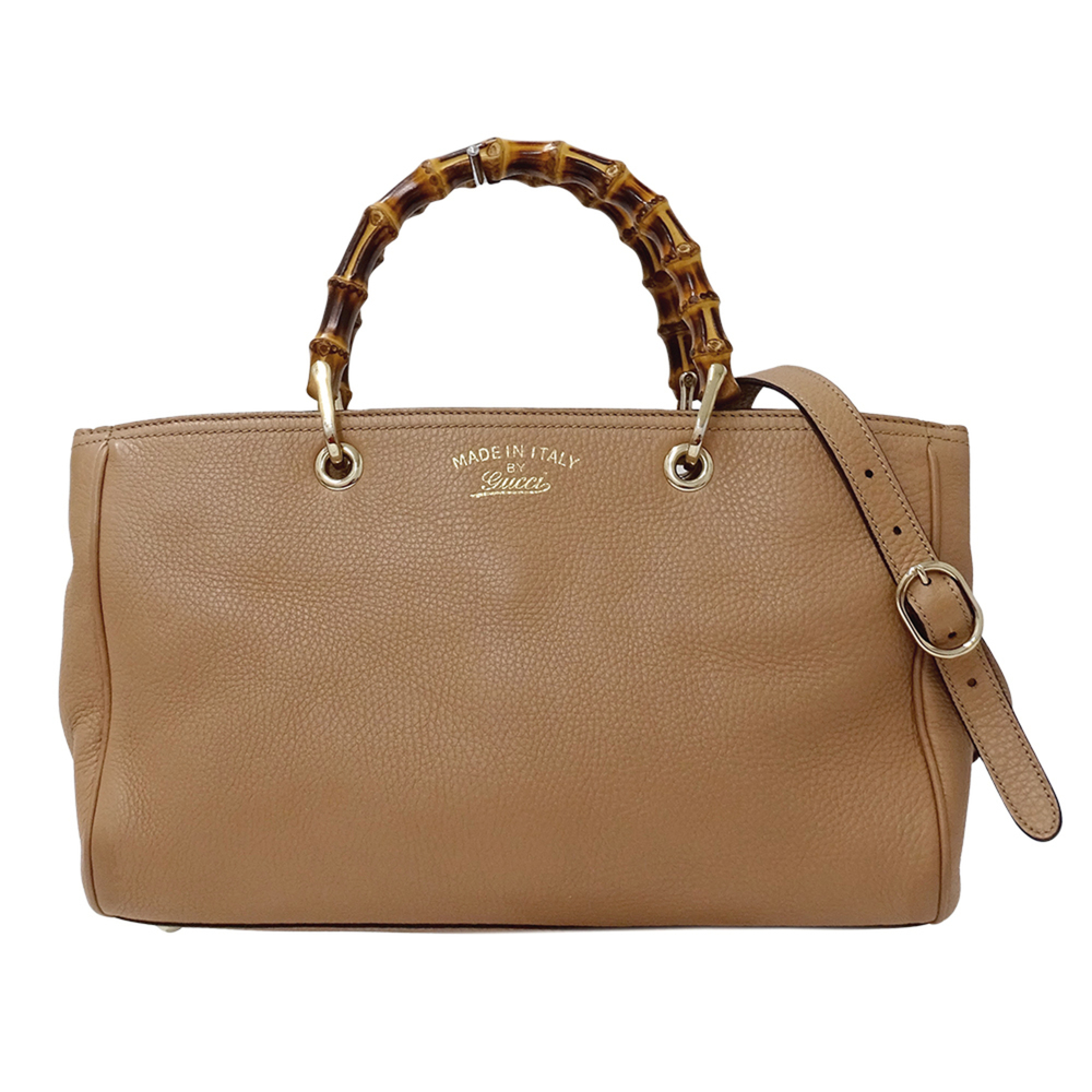 Gucci women's handbag, brand name, bamboo, handbag/shoulder bag, 2-way, leath...